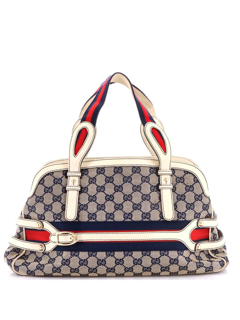 Gucci Vintage Web Bowler Bag Gg Canvas #374807G75B